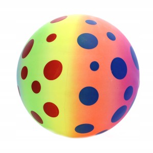 PIŁKA GUMOWA plażowa TĘCZOWA biedronka 22cm