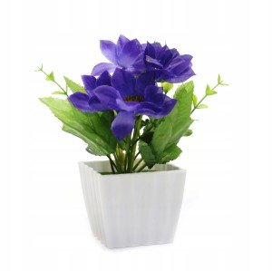 SZTUCZNE KWIATY W DONICZCE 15cm różne kolory