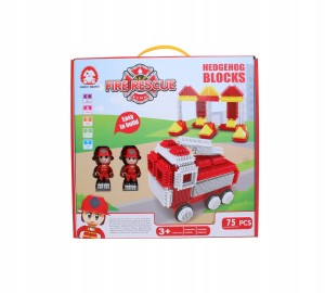 EDUKACYJNE KLOCKI JEŻYKI duże STRAŻ POŻARNA 75el.