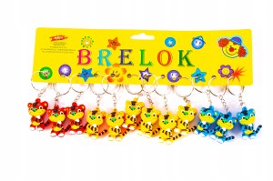 BRELOK TYGRYSEK gumowy ZESTAW 12szt BRELOCZEK