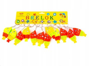BRELOK DO KLUCZY TOREBKI PLECAKA 12szt RYBKA