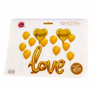 Walentynki NAPIS LOVE ZESTAW BALONÓW 13SZT