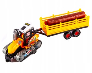DUŻY TRAKTOR Z DREWNEM NA PRZYCZEPIE Różne Kolory