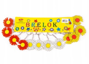 BRELOK DO KLUCZY KWIATEK STOKROTKA ZESTAW 12SZT