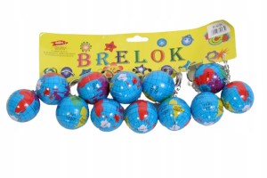GLOBUS ZIEMIA ZAWIESZKA BRELOK DO KLUCZY 12SZT