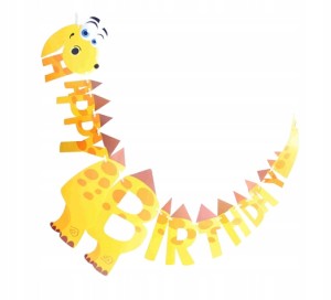 DINOZAUR PAPIEROWA GIRLANDA URODZINOWA