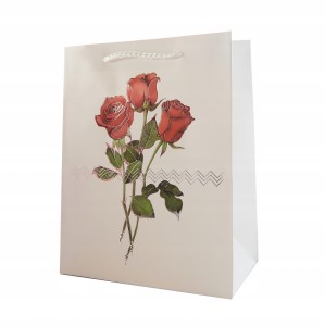 TOREBKA NA PREZENTY RÓŻE 18x23CM RÓŻNE WZORY