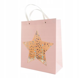 TOREBKA PREZENTOWA GWIAZDKA 26x32CM RÓŻNE KOLORY