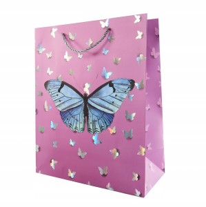 TORBA PREZENTOWA MOTYLEK 26x32CM RÓŻNE KOLORY