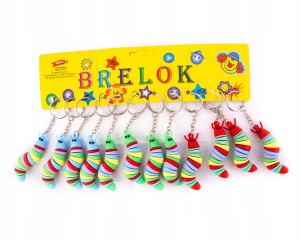 ŚLIMAK GUMOWY BRELOK DO KLUCZY ZESTAW 12SZT