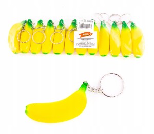 BANAN MIĘKKI BRELOK DO KLUCZY ZAWIESZKA 12SZT