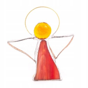 ANIOŁ WITRAŻ ANIOŁEK FIGURKA 9cm RÓŻNE KOLORY