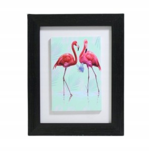 FLAMINGI OBRAZ W RAMIE 19x24CM RÓŻNE KOLORY