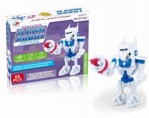 ROBOT KLOCKI PIANKOWE MIĘKKIE PUZZLE 3D 66EL