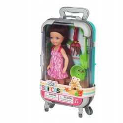 LALKA W WALIZCE MINI ZESTAW PLAŻOWY RÓŻNE WZORY