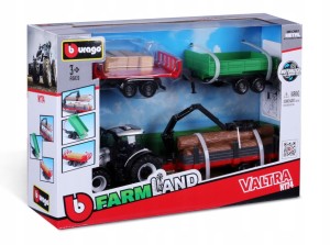 METALOWY TRAKTOR Z PRZYCZEPAMI VALTRA N174