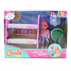 MINI LALKA Z PIESKIEM ŁÓŻKO PIĘTROWE SYPIALNIA