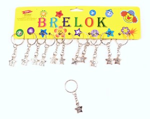 GWIAZDKA METALOWY BRELOK DO KLUCZY ZESTAW 12SZT