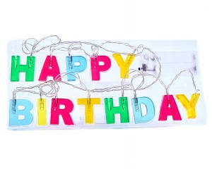 ŚWIECĄCY NAPIS HAPPY BIRTHDAY URODZINOWA GIRLANDA