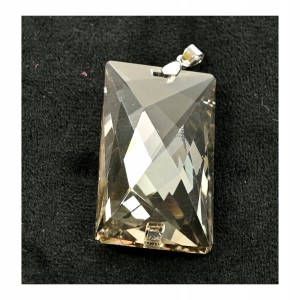 SZKLANA ZAWIESZKA NASZYJNIK 30x15x55MM RÓŻNE WZORY