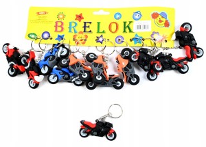 BRELOK DO KLUCZY PLECAKA TOREBKI ZAWIESZKA MOTOCYKL MOTOR ZESTAW 12SZT