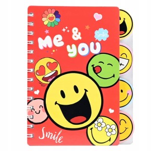 EMOTKI ZESZYT KOŁOWY NOTES DLA DZIECI PAMIĘTNIK BUŹKI EMOJI RÓŻNE KOLORY