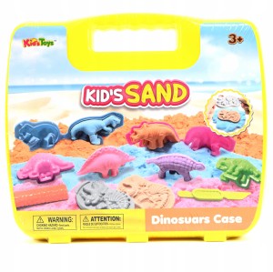 MAGICZNY PIASEK KINETYCZNY Z FOREMKAMI 300G ZESTAW DLA DZIECI DINOZAURY