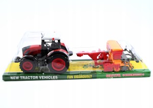 TRAKTOR Z PRZYCZEPĄ SIEWNIK ROLNICZY CIĄGNIK MASZYNA RÓŻNE KOLORY