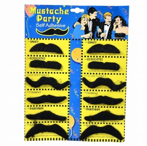 CZARNE WĄSY SZTUCZNE SAMOPRZYLEPNE PRZEBRANIE KARNAWAŁ 12SZT