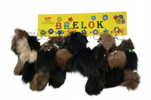 FUTRZANY BRELOK DO KLUCZY PUCHATY ZAWIESZKA NA PREZENT ZESTAW 12SZT