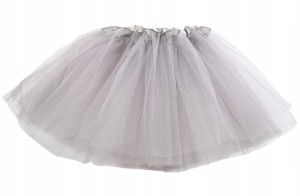 SZARA TIULOWA SPÓDNICZKA TUTU DLA DZIECI 30CM