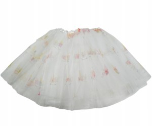 BIAŁA SPÓDNICZKA Z JEDNOROŻCAMI TIULOWA TUTU 30CM DLA DZIECI NA WYSTĘPY