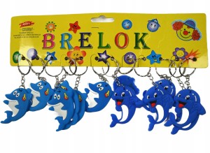 DELFIN GUMOWY BRELOK DO KLUCZY DO PLECAKA PREZENT ZESTAW 12SZT
