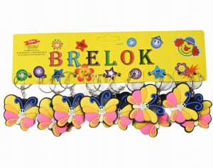BRELOK DO KLUCZY GUMOWE MOTYLKI DO PLECAKA PREZENT DLA DZIECI ZESTAW 12SZT