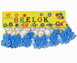 OŚMIORNICA BRELOK DO KLUCZY PLECAKA TOREBKI MORSKA ZAWIESZKA ZESTAW 12SZT