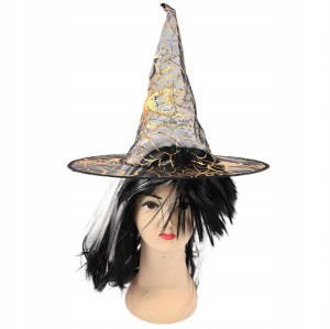 PERUKA KAPELUSZ WIEDŹMA PRZEBRANIE HALLOWEEN CZAROWNICA RÓŻNE KOLORY