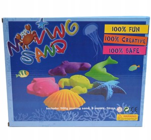 MAGICZNY PIASEK KINETYCZNY Z FOREMKAMI 500G ZESTAW DLA DZIECI