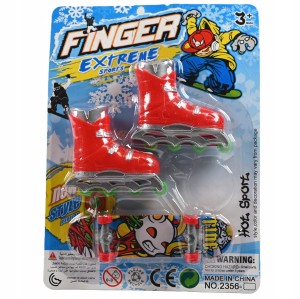 FINGERBOARD DESKOROLKA + ŁYŻWOROLKI NA DWA PALCE SKATEBOARD ZESTAW
