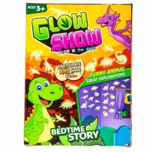 NAKLEJKI ŚWIECĄCE W CIEMNOŚCI FLUORESCENCYJNE DINOZAURY OWIECZKI MISIE