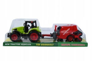 DUŻY TRAKTOR ROLNICZY Z PRZYCZEPĄ CIĄGNIK MASZYNA