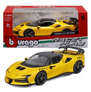 Ferrari SF90 XX Stradale 4.0 V8 1:24 model Bburago 18-26032 ŻÓŁTY SAMOCHÓD