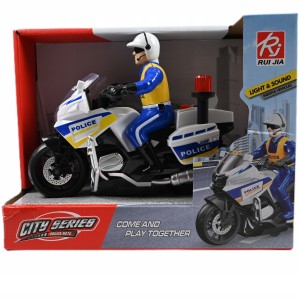 MOTOCYKL POLICYJNY ŚWIATŁO DŹWIĘK MOTOR NA BATERIE FIGURKA POLICJANTA