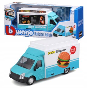 NIEBIESKA CIĘŻARÓWKA FOOD TRUCK BUS MODEL BBURAGO 18-32271