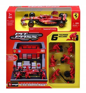 BOKS GARAŻOWY PIT LANE BOLID F1 Ferrari SF-24 Sainz BBURAGO 18-36862