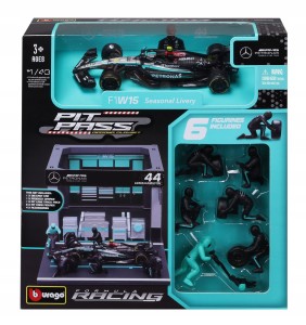 BOKS GARAŻOWY PIT LANE BOLID F1 Mercedes AMG W15 Hamilton BBURAGO 18-38452