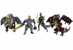 RYCERZE SMOKI FIGURKI FANTASY ZESTAW FIGUREK