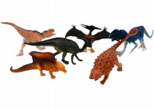DINOZAURY FIGURKI PREHISTORYCZNE STWORY DUŻY ZESTAW FIGUREK 6SZT