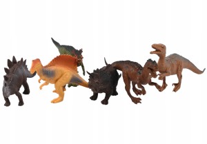 FIGURKI DINOZAURY T-REX PREHISTORYCZNE STWORY ZESTAW FIGUREK 6SZT