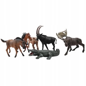 ZESTAW FIGUREK 6SZT DUŻE FIGURKI DZIKIE ZWIERZĘTA DOMOWE ZOO FIGURKI