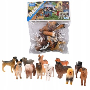 ZESTAW FIGUREK 12SZT FIGURKI PSY PIESKI RÓŻNE RASY GOLDEN RETRIEVER BOXER